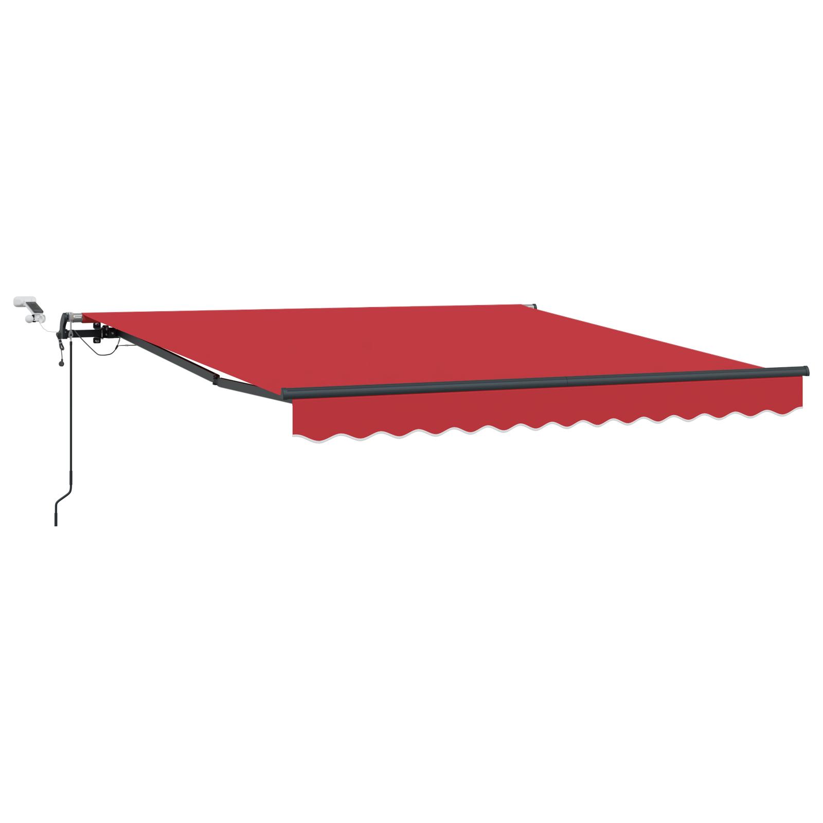 Utrækkelig Markise med Rød 350 x 250 cm Stof billede