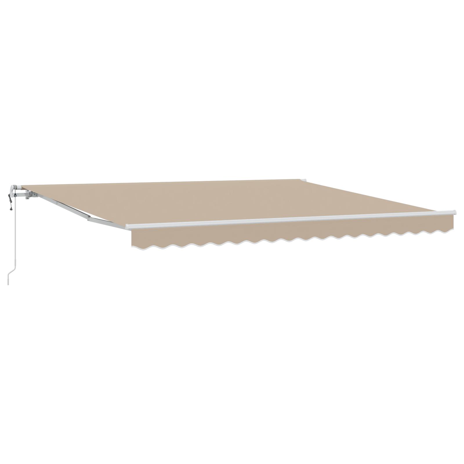 Automatisk udtrækkelig markise beige 400x300 cm,  markise udskiftningsstof til 4x3 m ramme beige