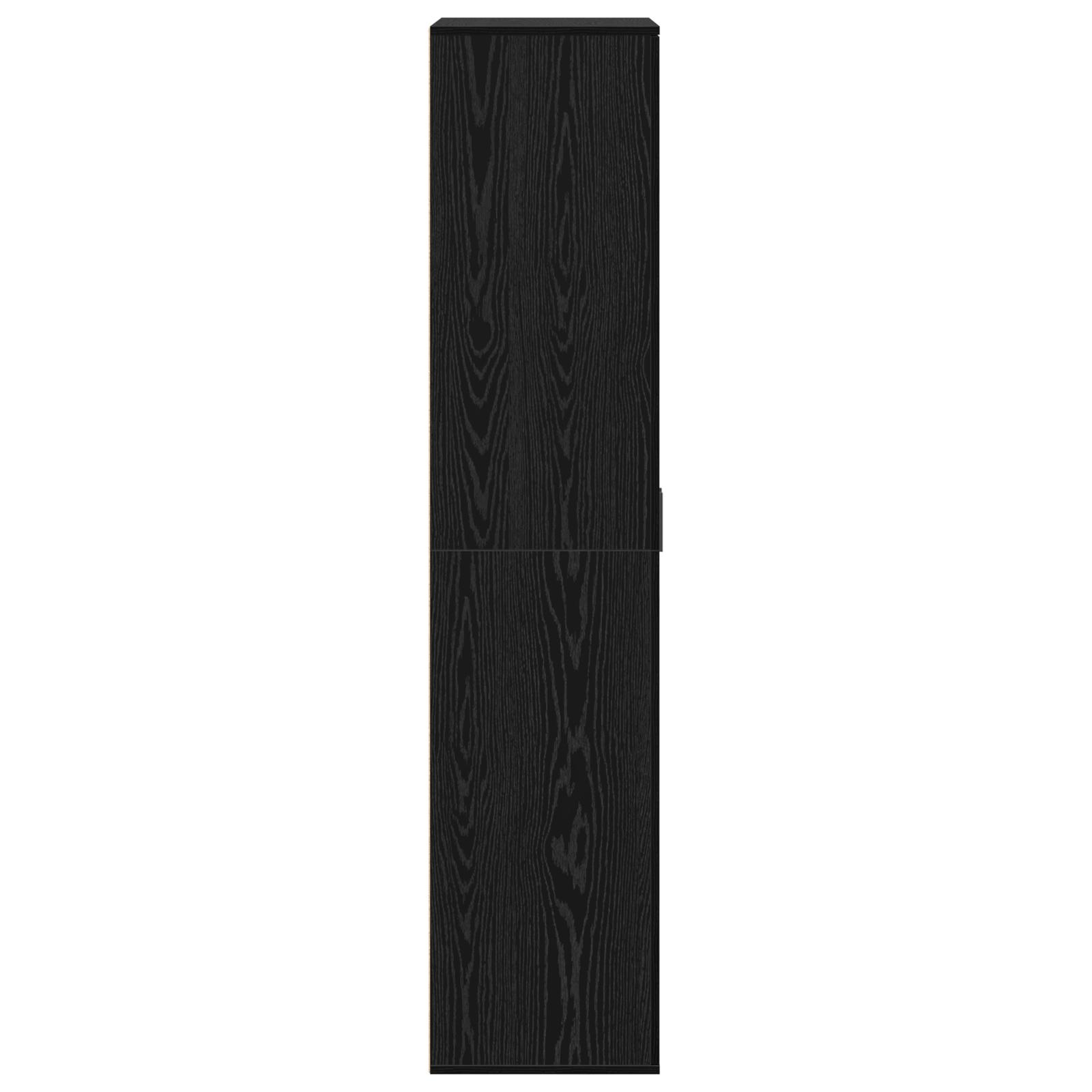 Skab Sort Egetræ 80x39x178 cm Syntetisk Træ