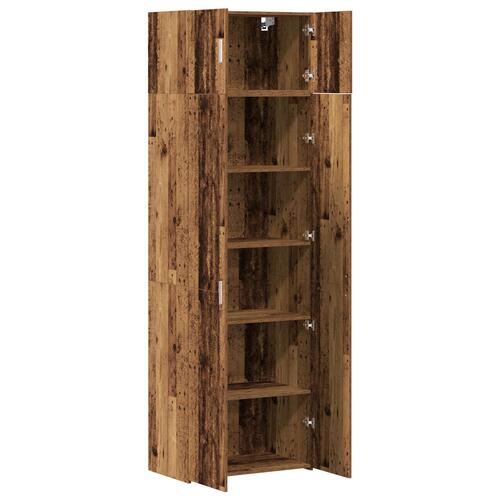 Opbevaringsskab Gammelt træ 70x42.5x225 cm Konstrueret træ, Væghængt skab Gammelt træ 70x42.5x40 cm Konstrueret træ