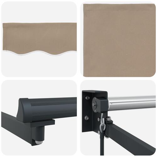 Manuel Udtækkelig Markise Beige 500x300 cm, Markise Udskiftningsstof til 5x3 m Ramme Beige