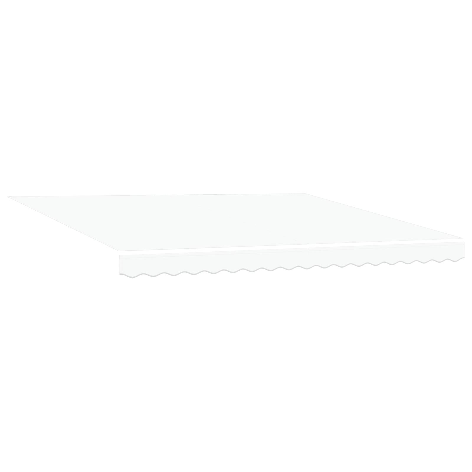 Automatisk Udtækkelig Markise med LED Hvid 400x350 cm,  Markise Erstatningsstof til 4x3.5 m Ramme Hvid