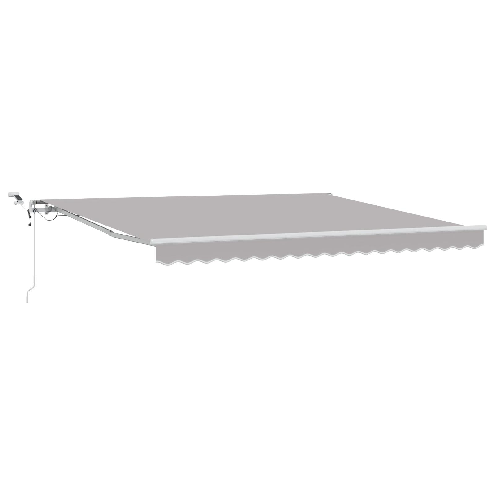 Utrækkelig Markise Lysegrå 400 × 350 cm Stof og Metal billede