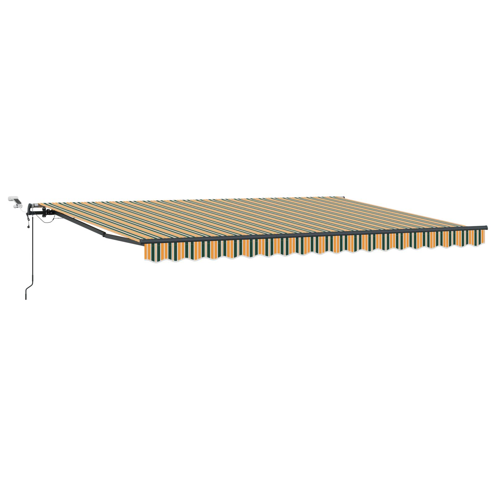 Utrækkelig Markise med Grøn og gul 450 × 300 cm Stof billede