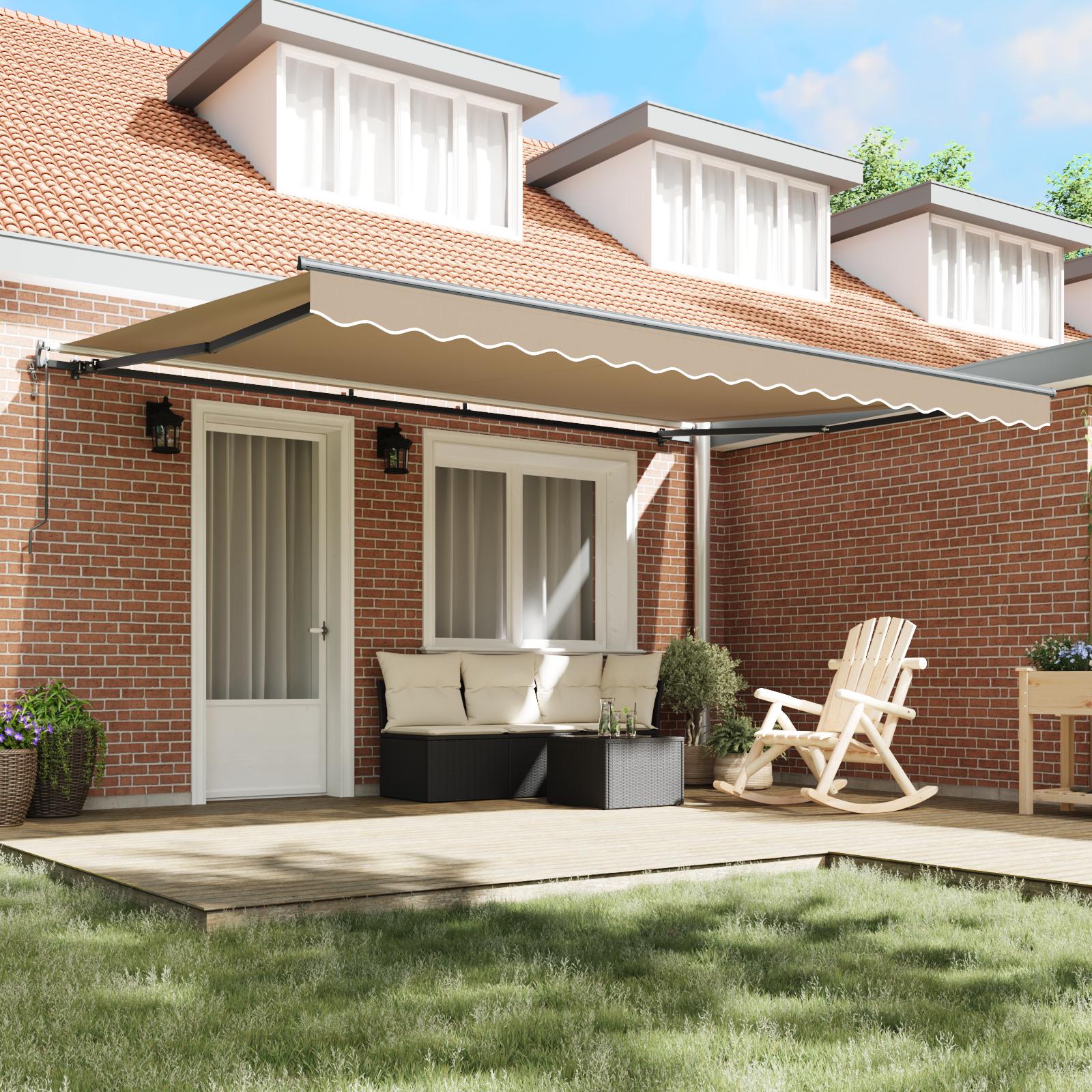 Utrækkelig Markise Beige 450 ×350 cm Stof billede