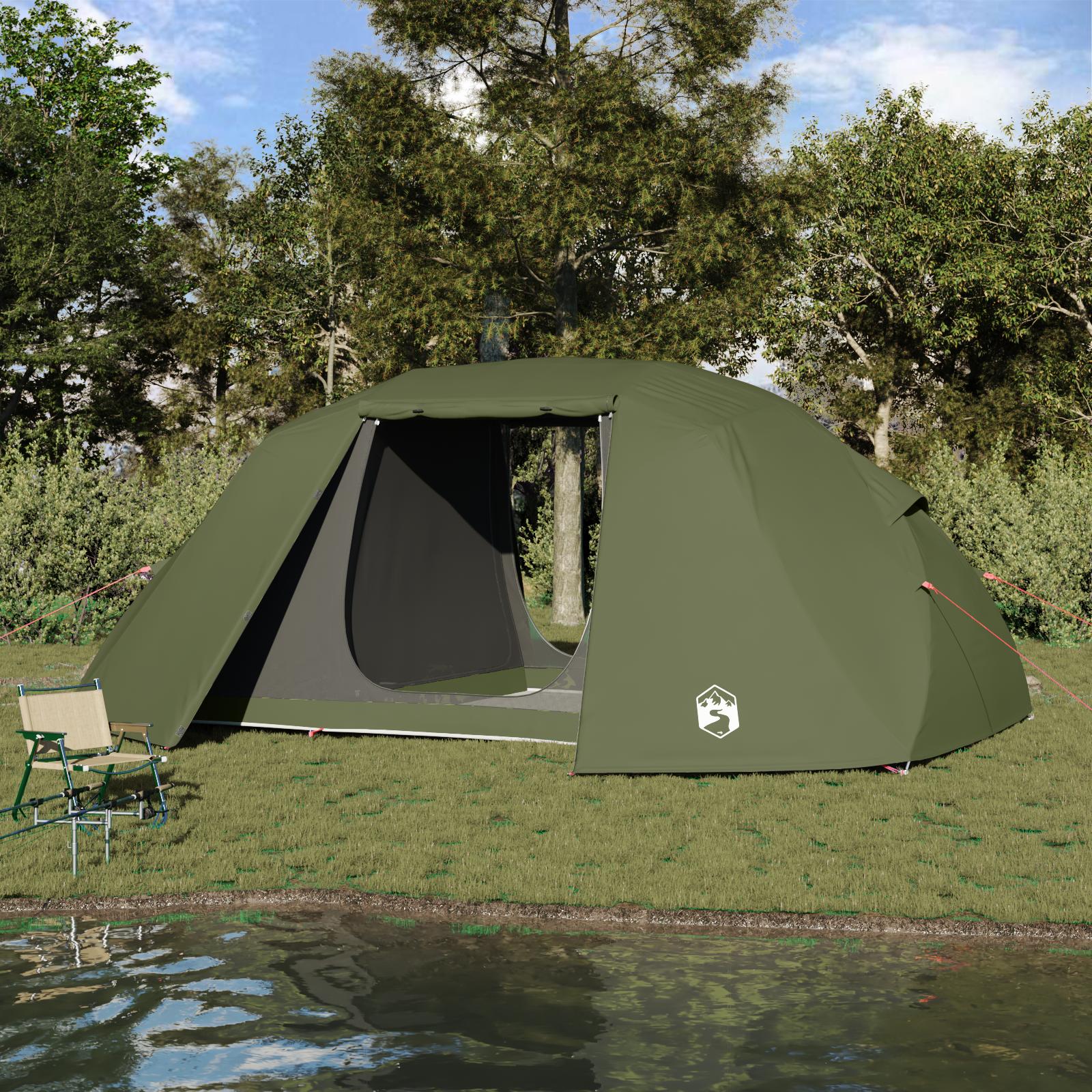 Fisketelt med tag Olivengrøn 514 x 465 x 187 cm Polyester billede