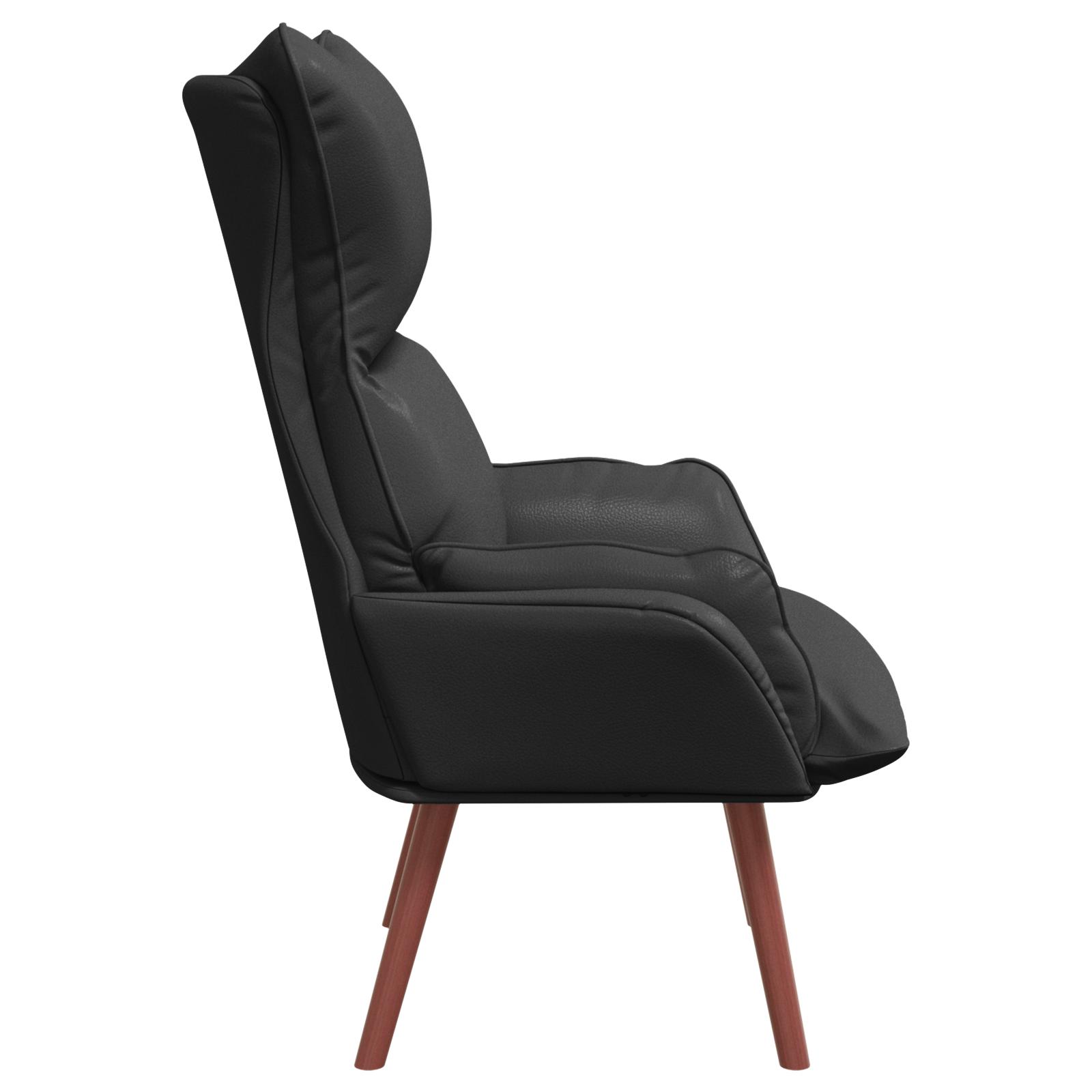 Afslappende stol Sort 69 x 74 x 93 cm Kunstlæder billede