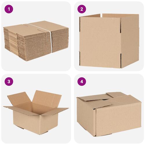 Foldbar Kasse 50 stk 20x15x10 cm Pap