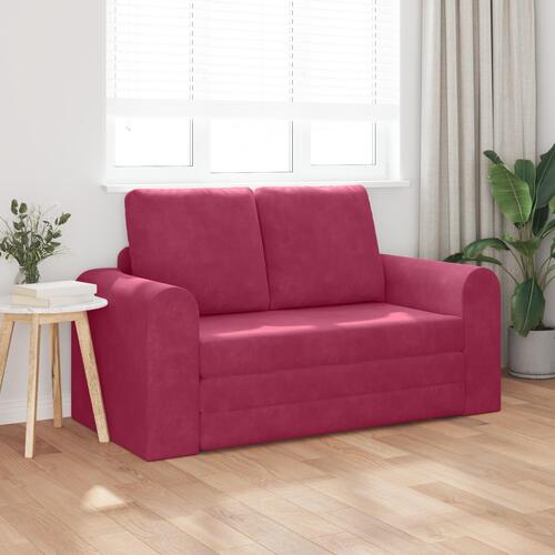 Floor Sofa Bed 2-i-1 Vinrød 148x71x83 cm Velour