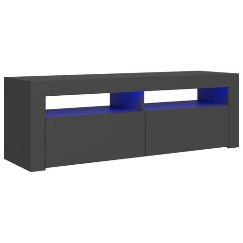 Tv-bord med LED-lys 120x35x40 cm grå