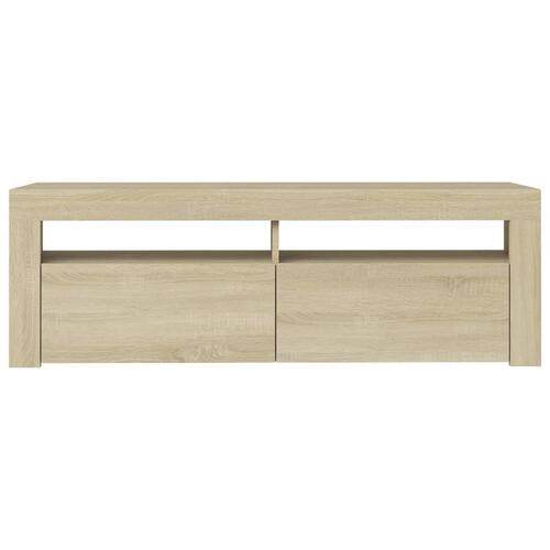 Tv-bord med LED-lys 120x35x40 cm sonoma-eg