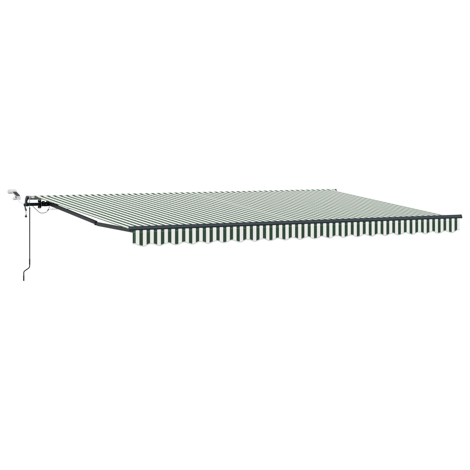 Utrækkelig Markise med Grøn og hvid 500 × 350 cm Stof billede