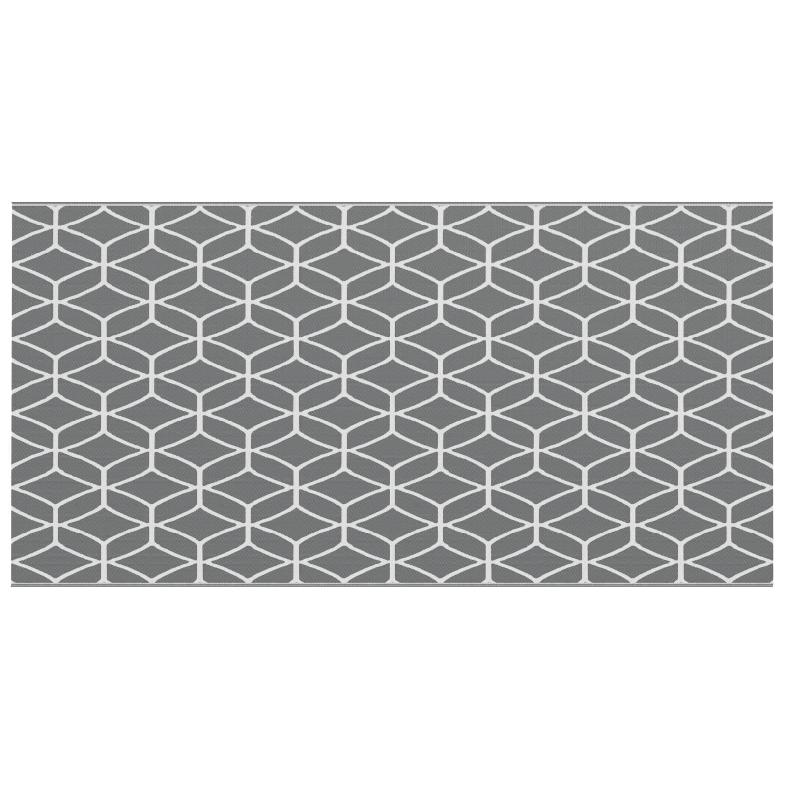 Udendørs Tæppe ARAKIL Grå og hvid Polyester 250 x 500 cm Vandtæt