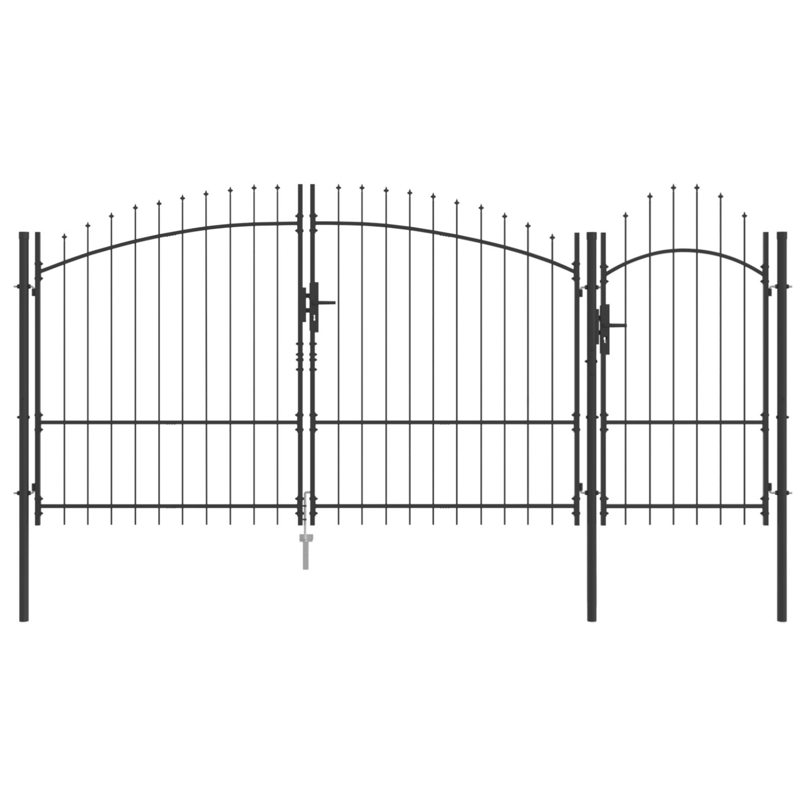 Haveport med lås - Woerden, grå stål 175 × 400 cm billede