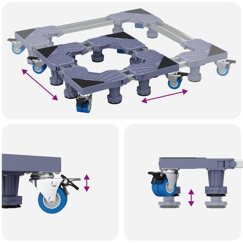 Vaskemaskine Base med Hjul Justerbar 350 kg