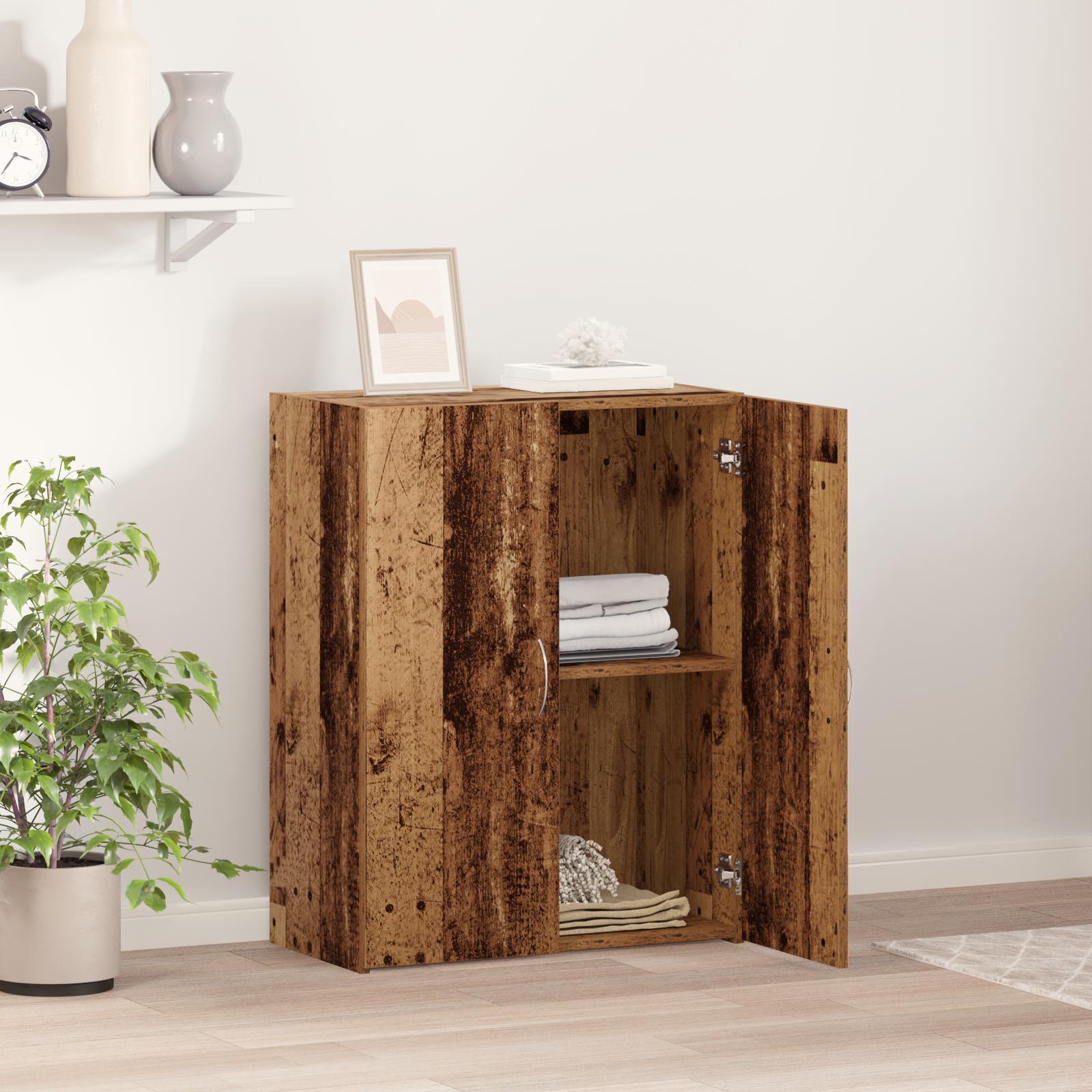 Kontorskab Gammelt Træ 60x32x77,5 cm Massivt Træ