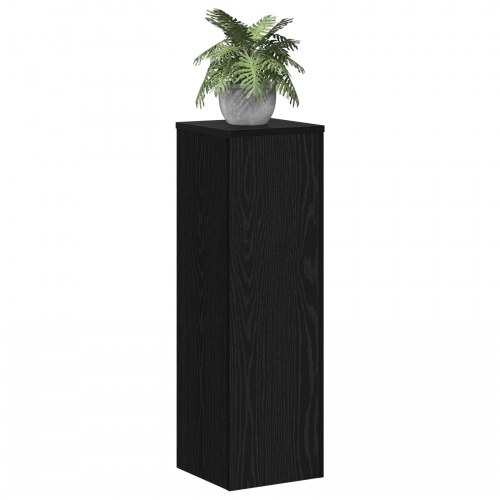Plante Stativ 2 stk Sort Egetræ 25x25x80 cm Konstrueret Træ