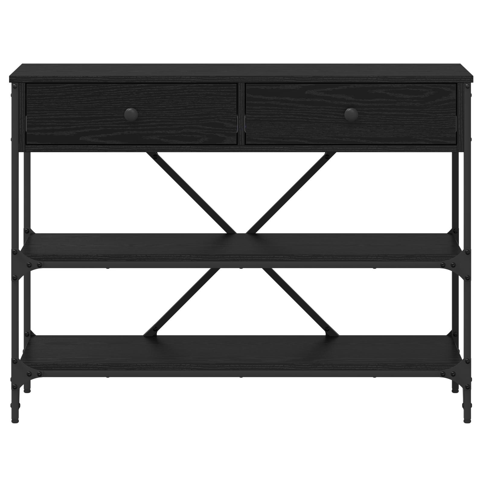 Konsolbord med skuffe med hylde Andet med opbevaring Sort eg