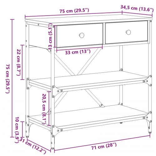 Konsolbord Gamle Træ 75x34.5x75 cm