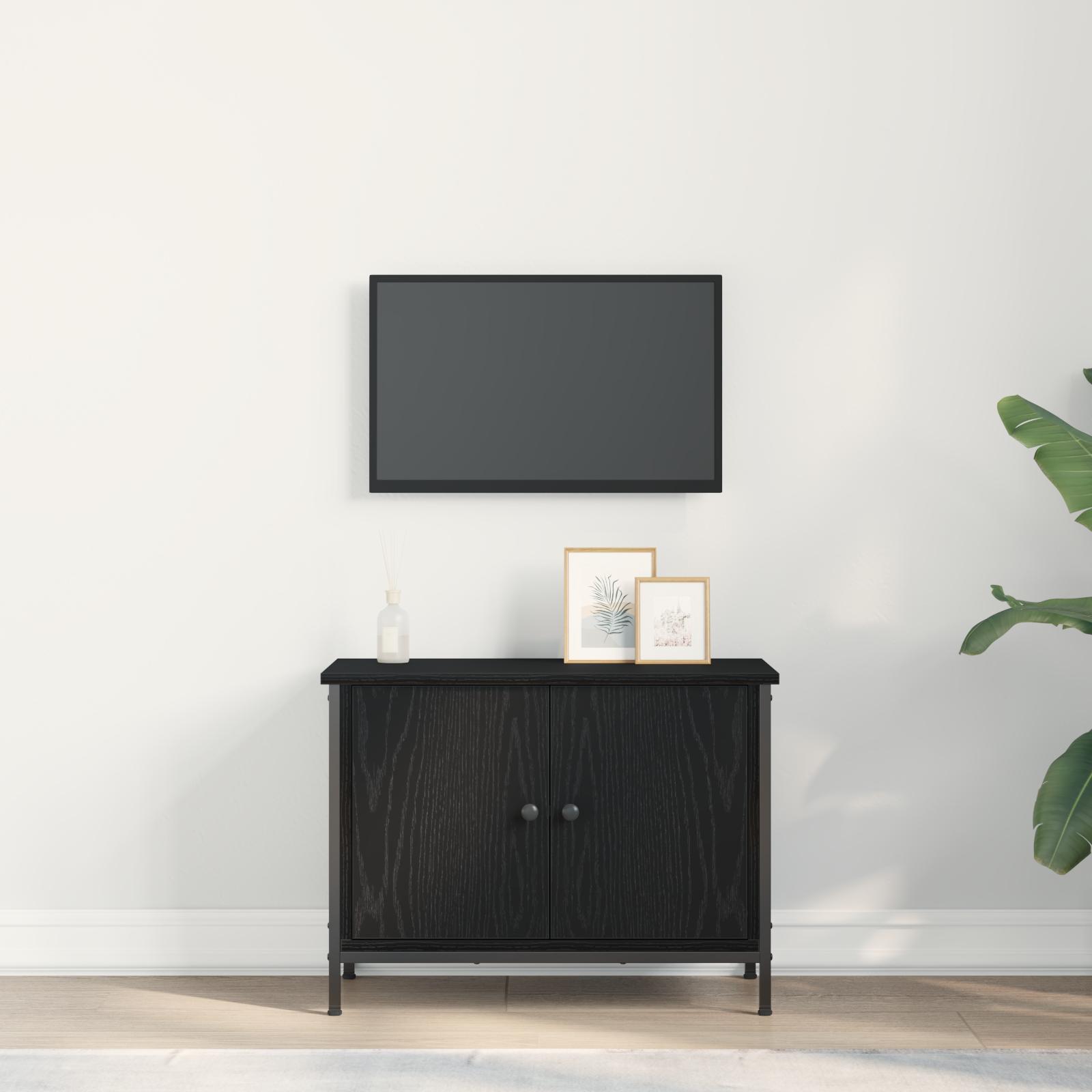 Sort eg TV-bænk Sort eg Konstrueret træ 60 x 35 x 45 cm TV-bænk