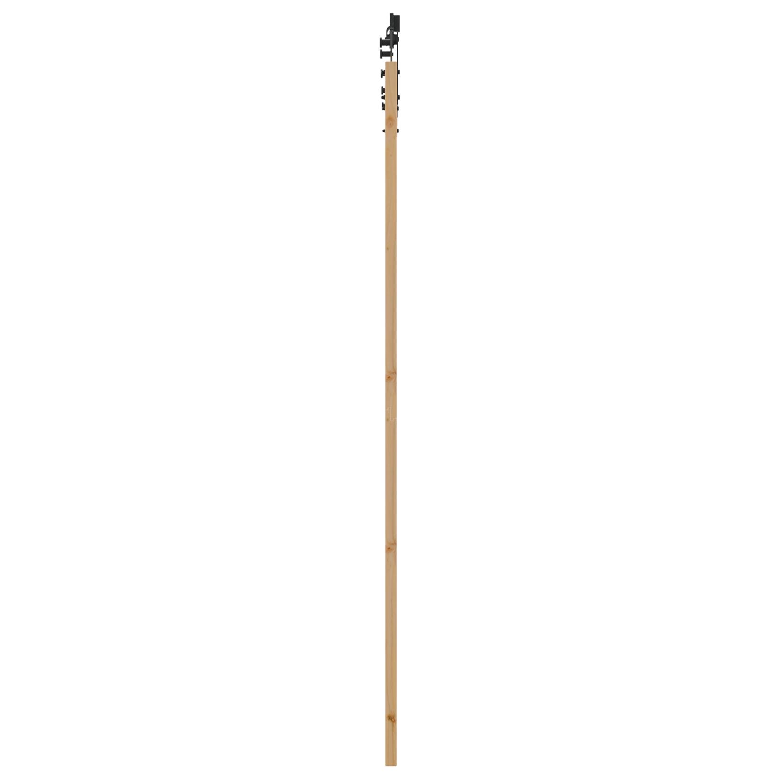 Skydedør i massivt fyrretræ og glas - naturlig/sort 93 × 232 cm billede