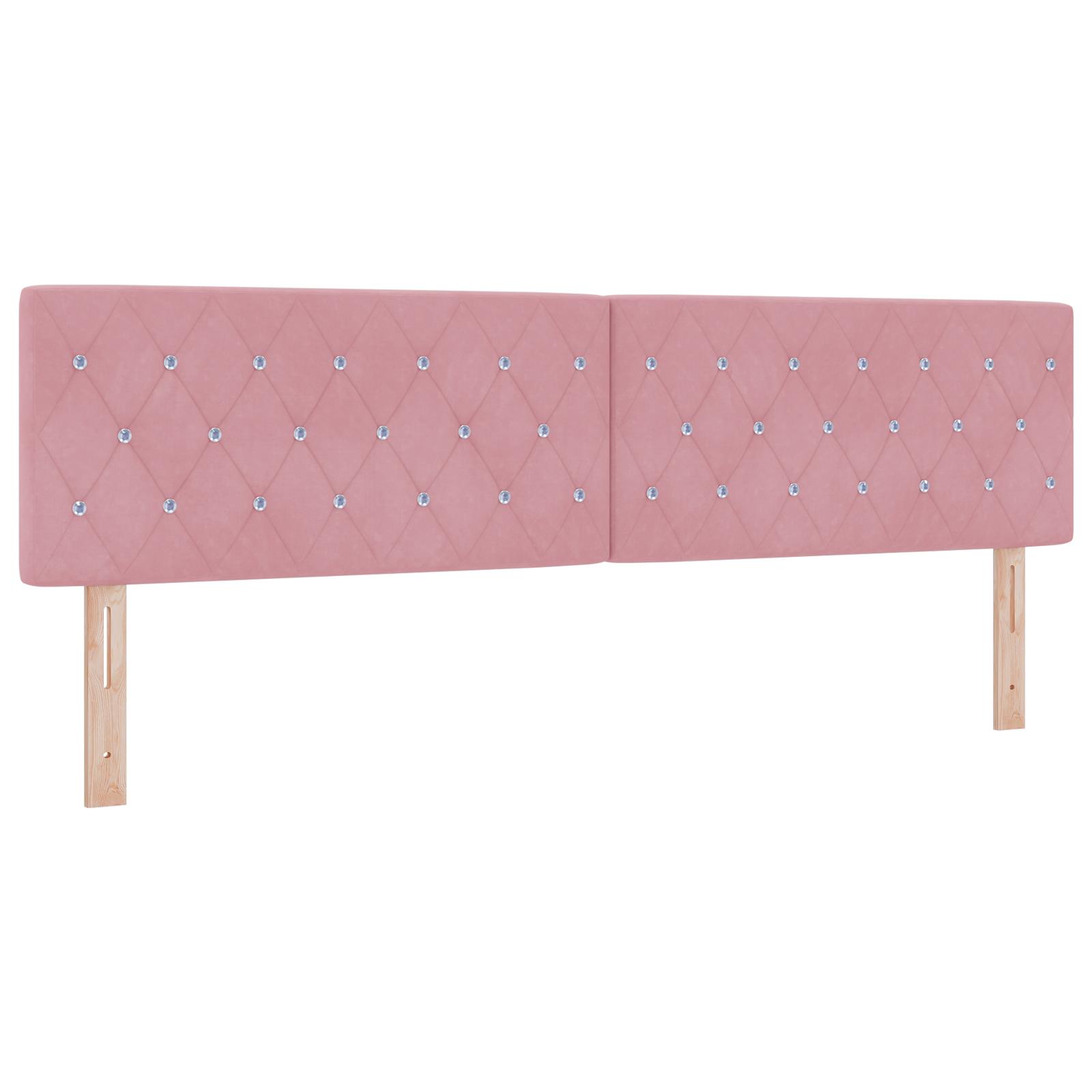 Kontinentalseng med madras Lyserød 200 x 200 cm Fløjl billede