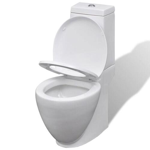 Hvidt keramisk toilet & bidet sæt