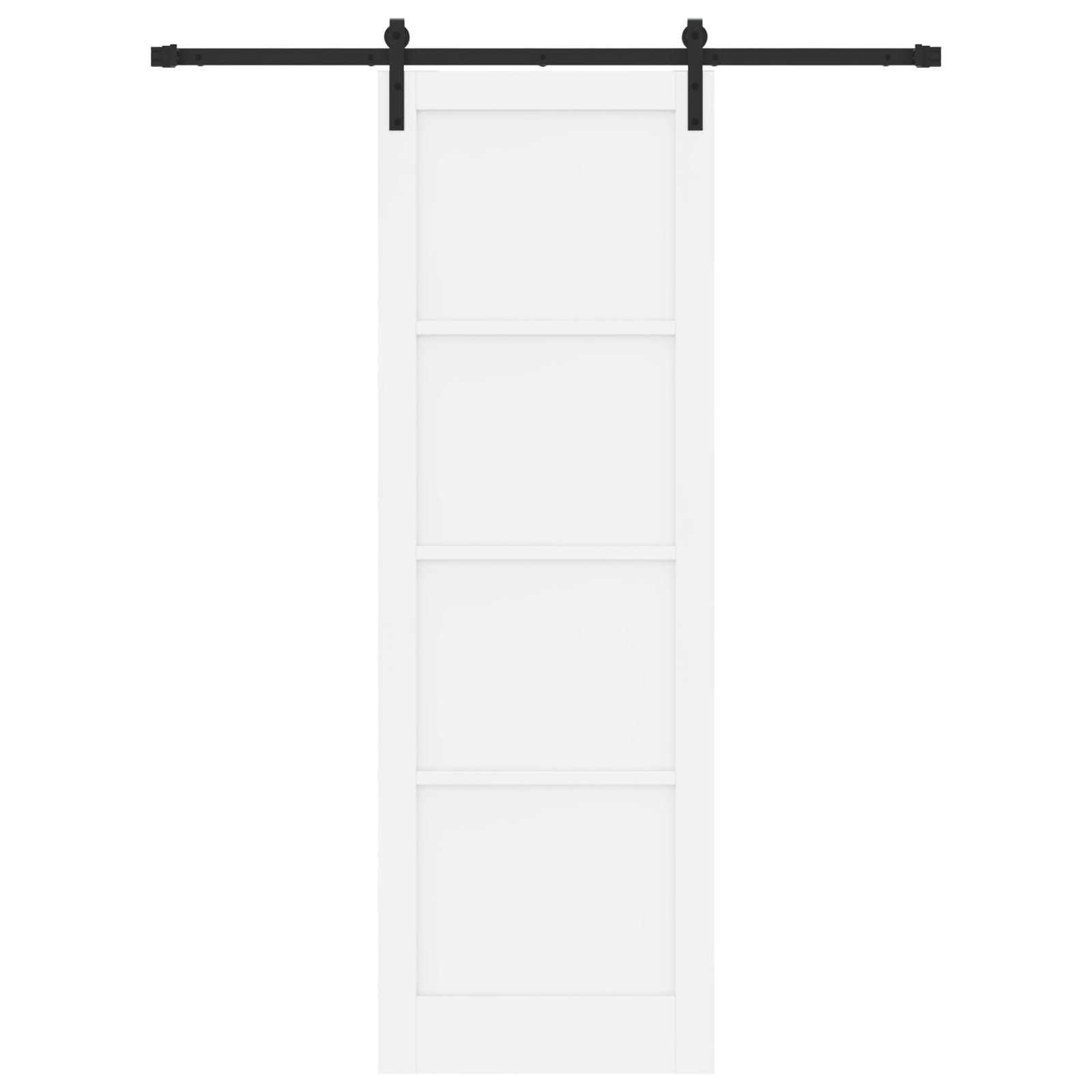 Skyderdør med udstyrssæt Hvid 78x232 cm Solidt Træ Fyrretræ,  Indvendig dør 'ORKDAL'Hvid 78x232x4 cm Solidt Træ Fyrretræ