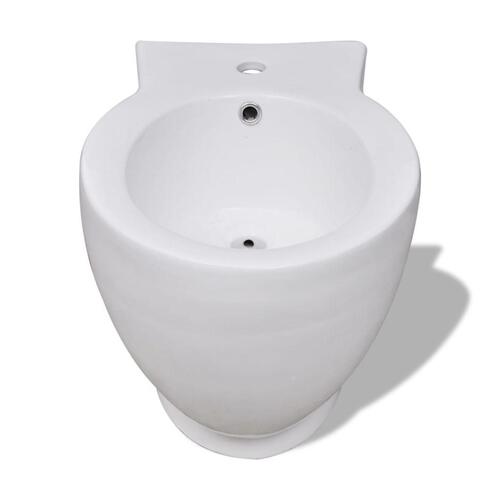 Hvidt keramisk toilet & bidet sæt
