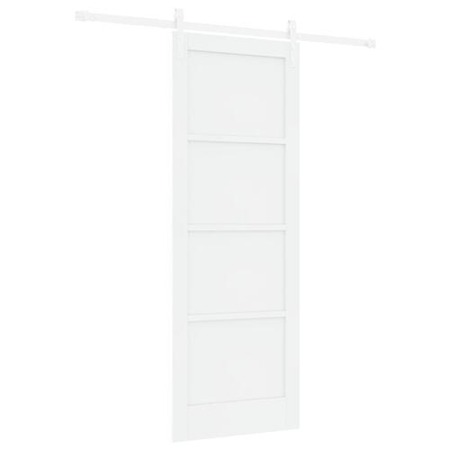 Glidedør med hardware-sæt Hvid 78x211 cm Massiv Træ Fyrretræ, Indvendig dør 'ORKDAL'Hvid 78x211x4 cm Massiv Træ Fyrretræ