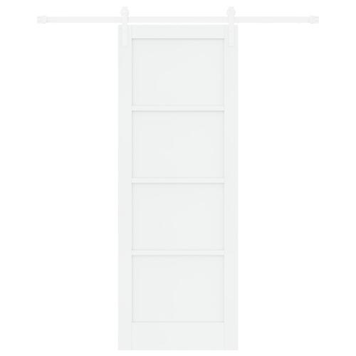 Glidedør med hardware-sæt Hvid 78x211 cm Massiv Træ Fyrretræ, Indvendig dør 'ORKDAL'Hvid 78x211x4 cm Massiv Træ Fyrretræ
