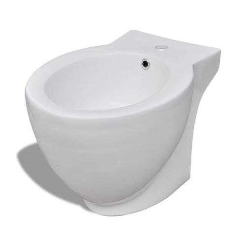 Hvidt keramisk toilet & bidet sæt