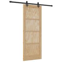 Skydedør med hardware sæt 78x202 cm massivt fyrretræ, indvendig dør 'ORKDAL'78x202x4 cm massivt fyrretræ