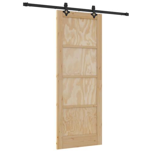 Skydedør med hardware sæt 78x202 cm massivt fyrretræ, indvendig dør 'ORKDAL'78x202x4 cm massivt fyrretræ