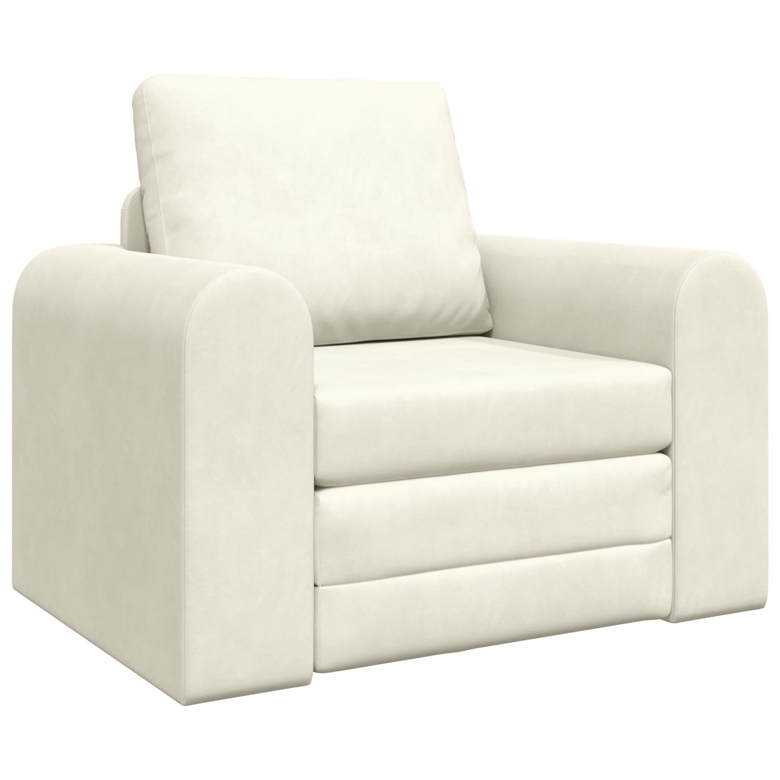 Gulv Sofa Bed 2-i-1 Creme 98x71x83 cm Velour