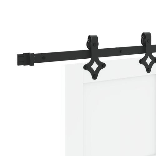 Glidedør med hardware sæt hvid 86x211 cm massiv fyr, indendørs dør 'ORKDAL'hvid 86x211x4 cm massiv fyr