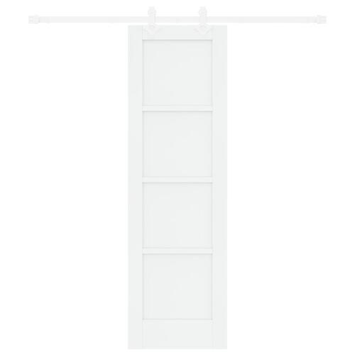 Glidende dør med hardware sæt hvid 61x198.5 cm solid fyrretræ, indvendig dør 'ORKDAL'hvid 61x198.5x4 cm solid fyrretræ