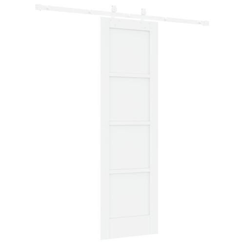 Glidende dør med hardware sæt hvid 61x198.5 cm solid fyrretræ, indvendig dør 'ORKDAL'hvid 61x198.5x4 cm solid fyrretræ