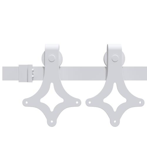 Glidende dør med hardware sæt hvid 61x198.5 cm solid fyrretræ, indvendig dør 'ORKDAL'hvid 61x198.5x4 cm solid fyrretræ