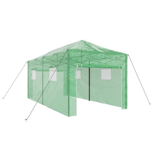 Walk-in Drivhus med Pop-up Ramme Grøn 580x290x315 cm Stål