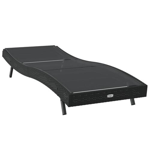 Solstol Sort Polyrattan og Textilene