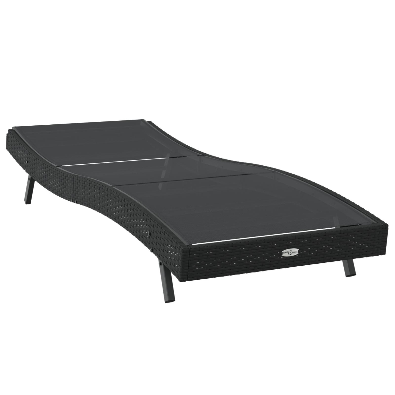 Solstol Sort Polyrattan og Textilene