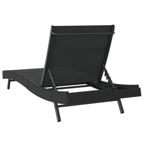 Solstol Sort Polyrattan og Textilene