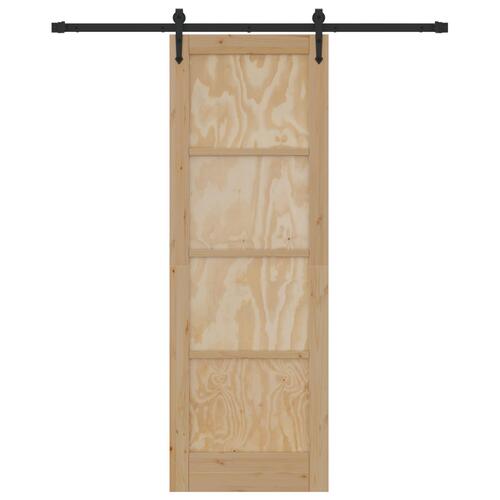 Skyde dør med hardware sæt 73.5x211 cm massivt fyrretræ, indvendig dør 'ORKDAL'73.5x211x4 cm massivt fyrretræ