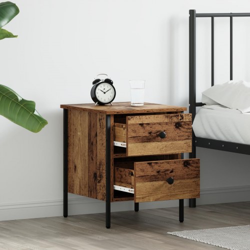 Sengebord Gammelt Træ 40x42x50 cm Ingeniørtræ