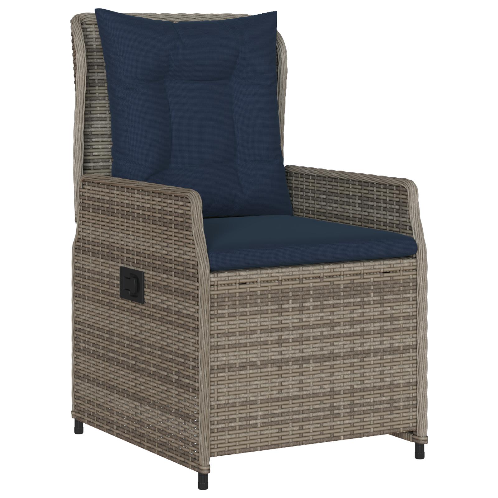 5 dele havemøbel sæt grå poly rattan