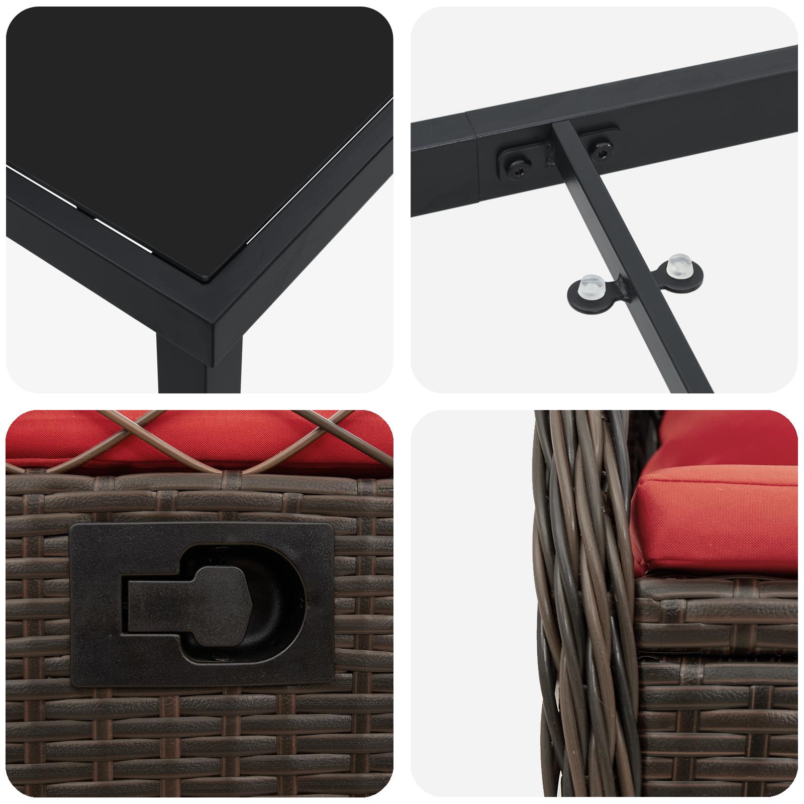 7 Delers Have Spisesæt Brun Poly Rattan