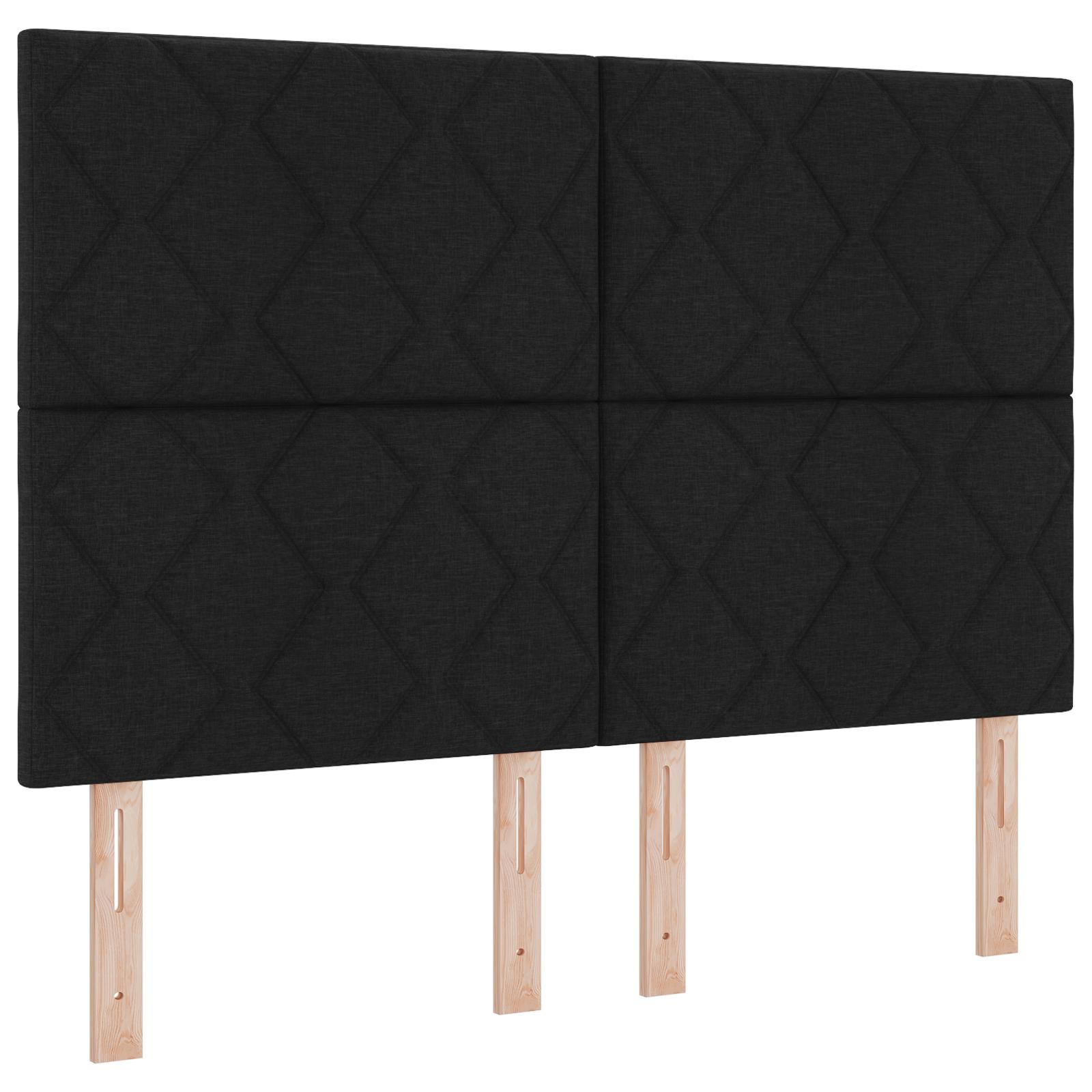 Kontinentalseng med hovedgærde 160 x 200 cm sort stof