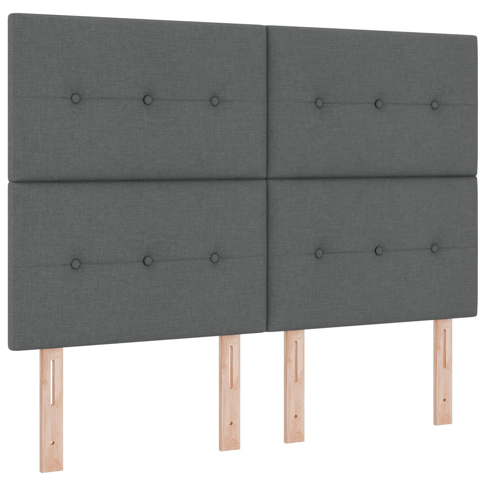 Kontinentalseng med hovedgærde Mørkegrå 160 x 200 cm Stof billede