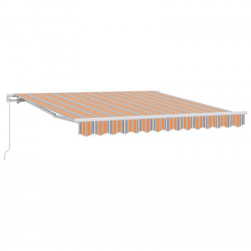 Markise Stribet Flerfarvet 3 x 2,5 m Polyester og metal